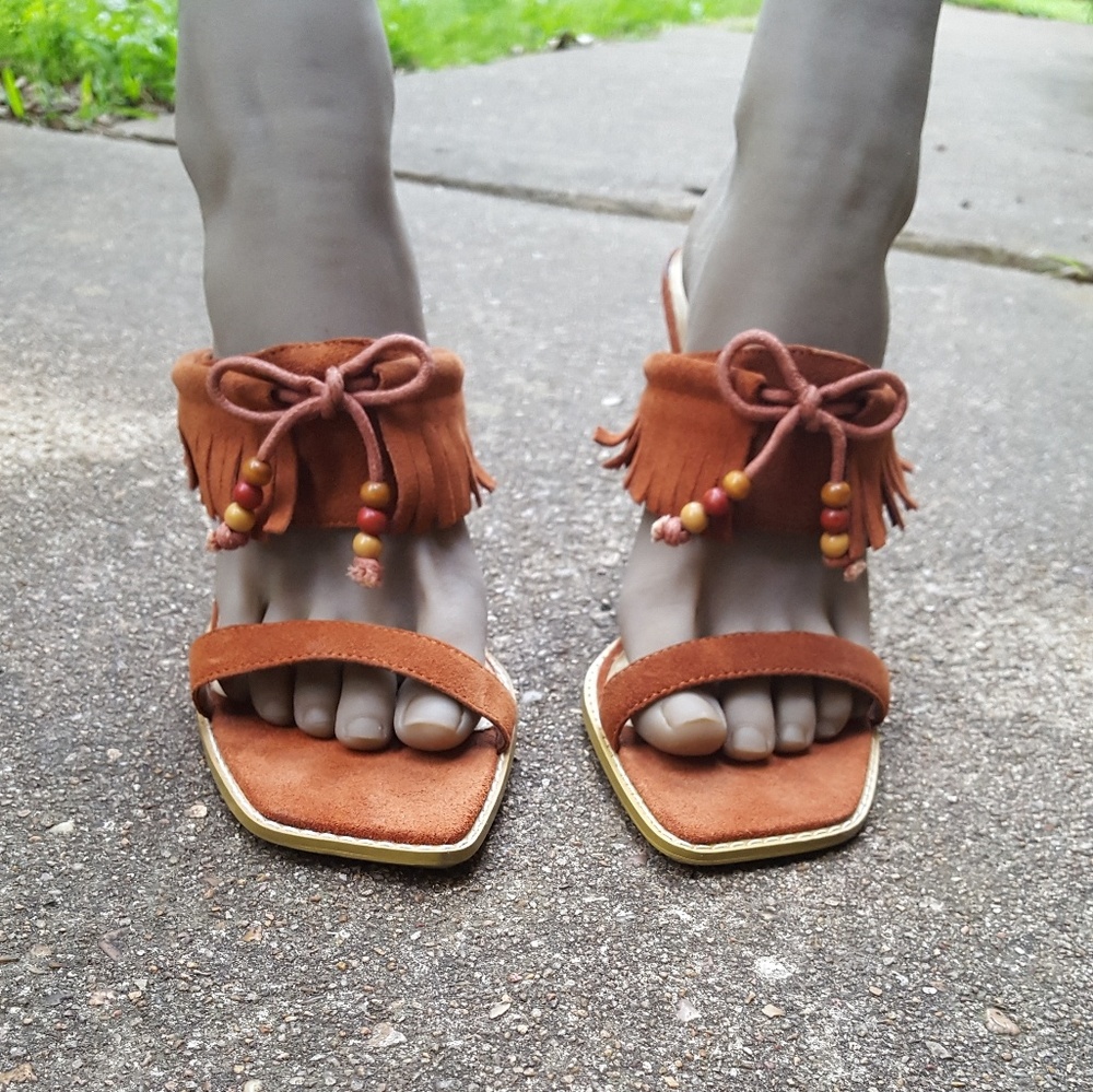 Sexy Fringe Heel Brita Anne Michelle Sandals